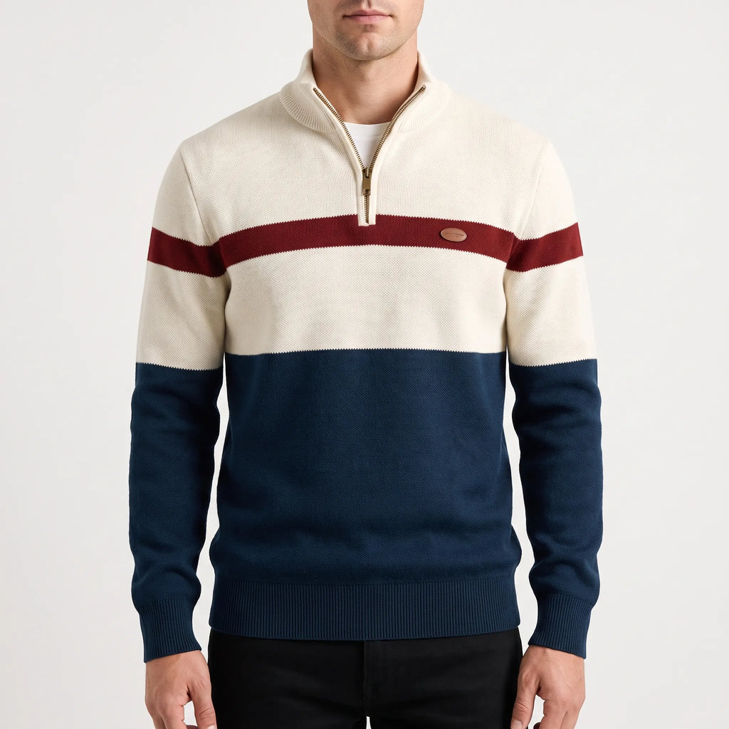 Elegancki Sweter Męski Z Suwakiem - Codzienne Wyjścia