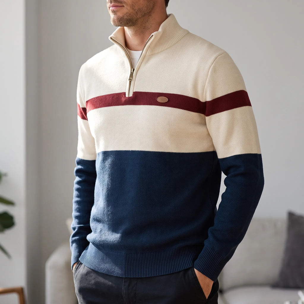 Elegancki Sweter Męski Z Suwakiem - Codzienne Wyjścia