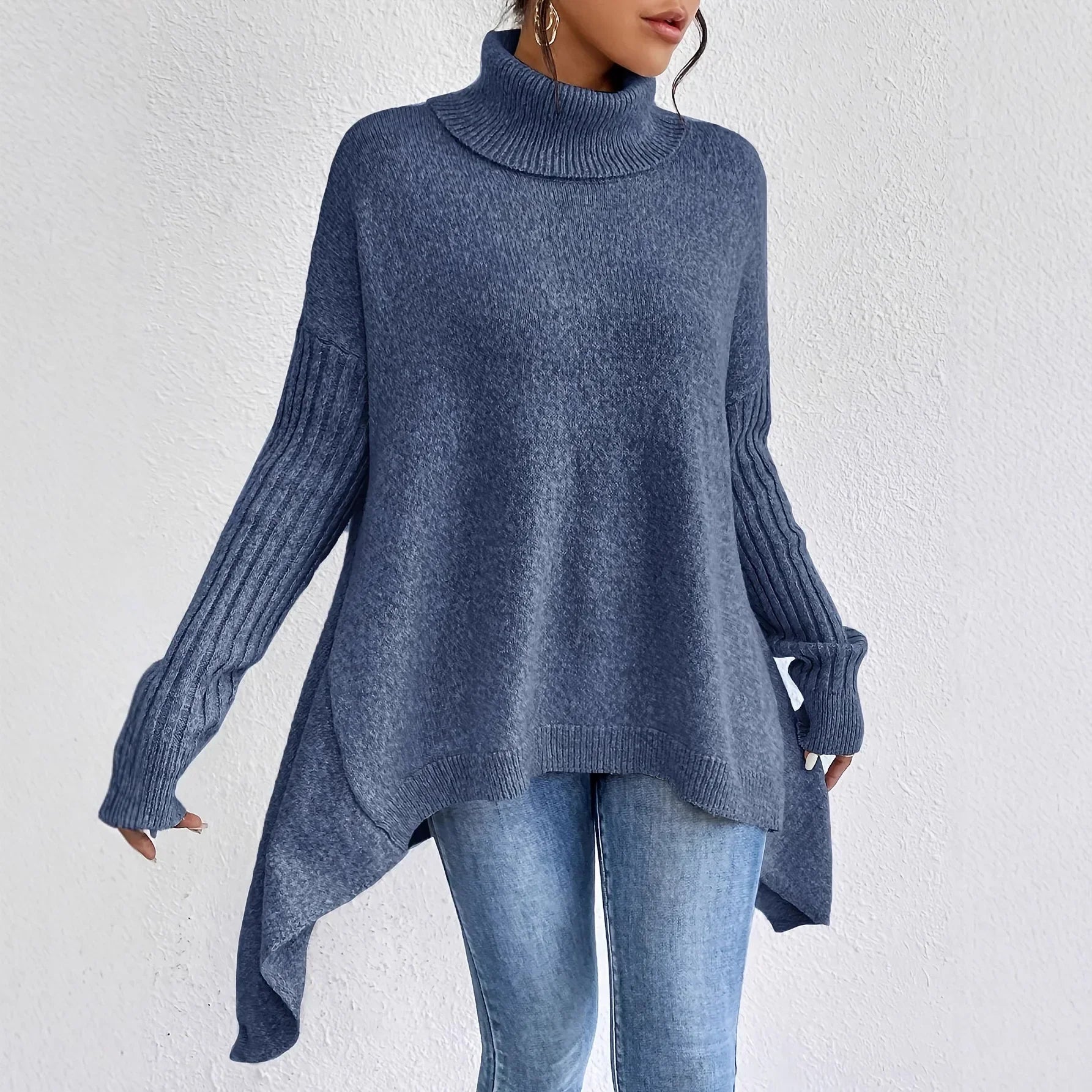 Ella – Sweter damski oversize z golfem
