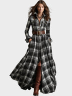 Evelyn – Elegancka sukienka koszulowa maxi – zdjęcie produktu