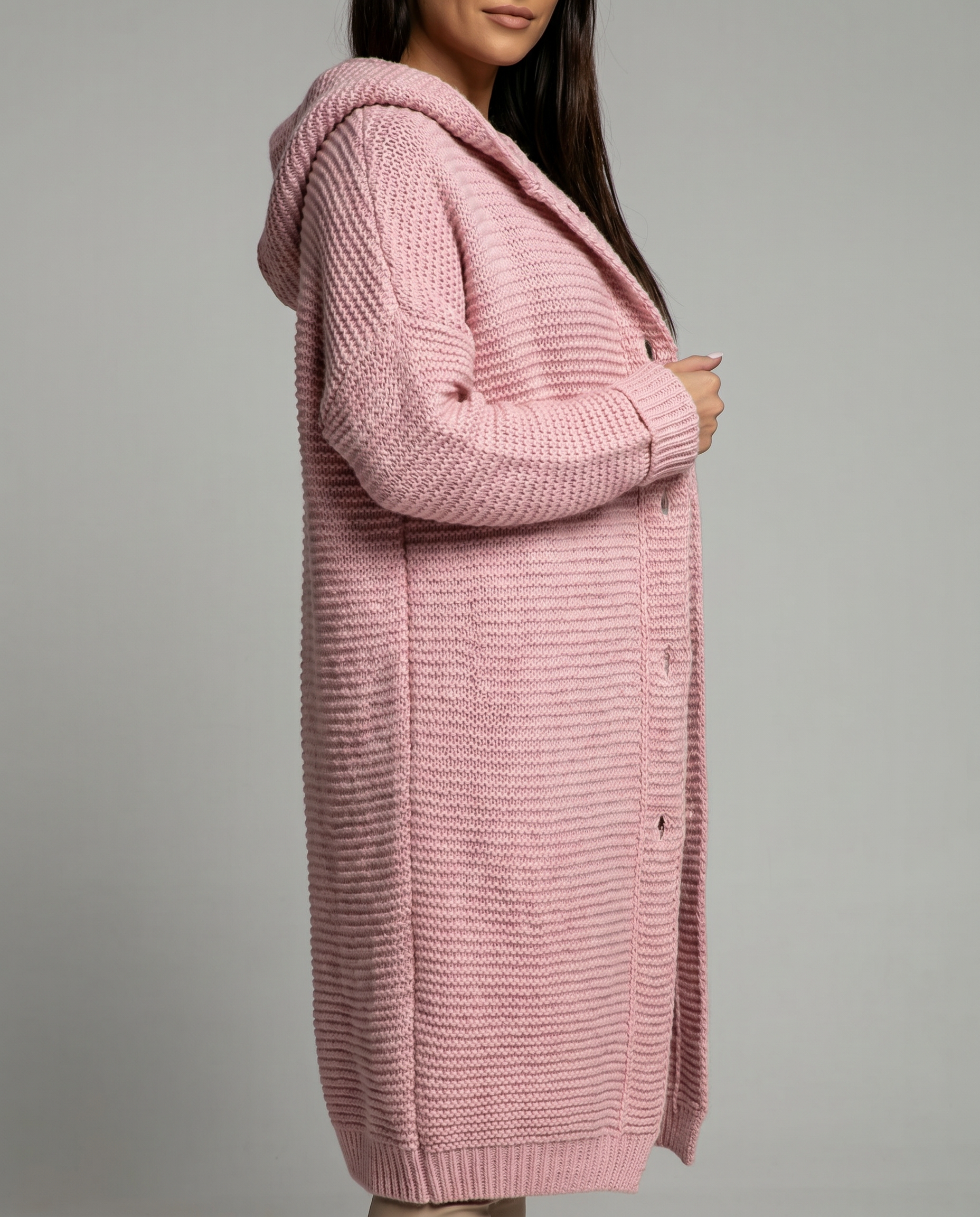 Mila – Kardigan damski oversize z kapturem