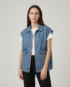 Lola – Jeansowa kamizelka damska oversize