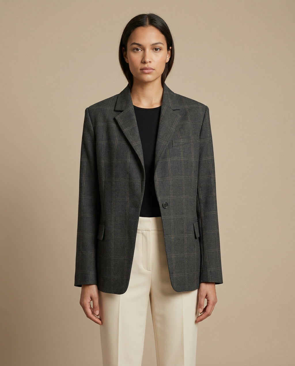 Sabina – Marynarka damska oversize w kratę