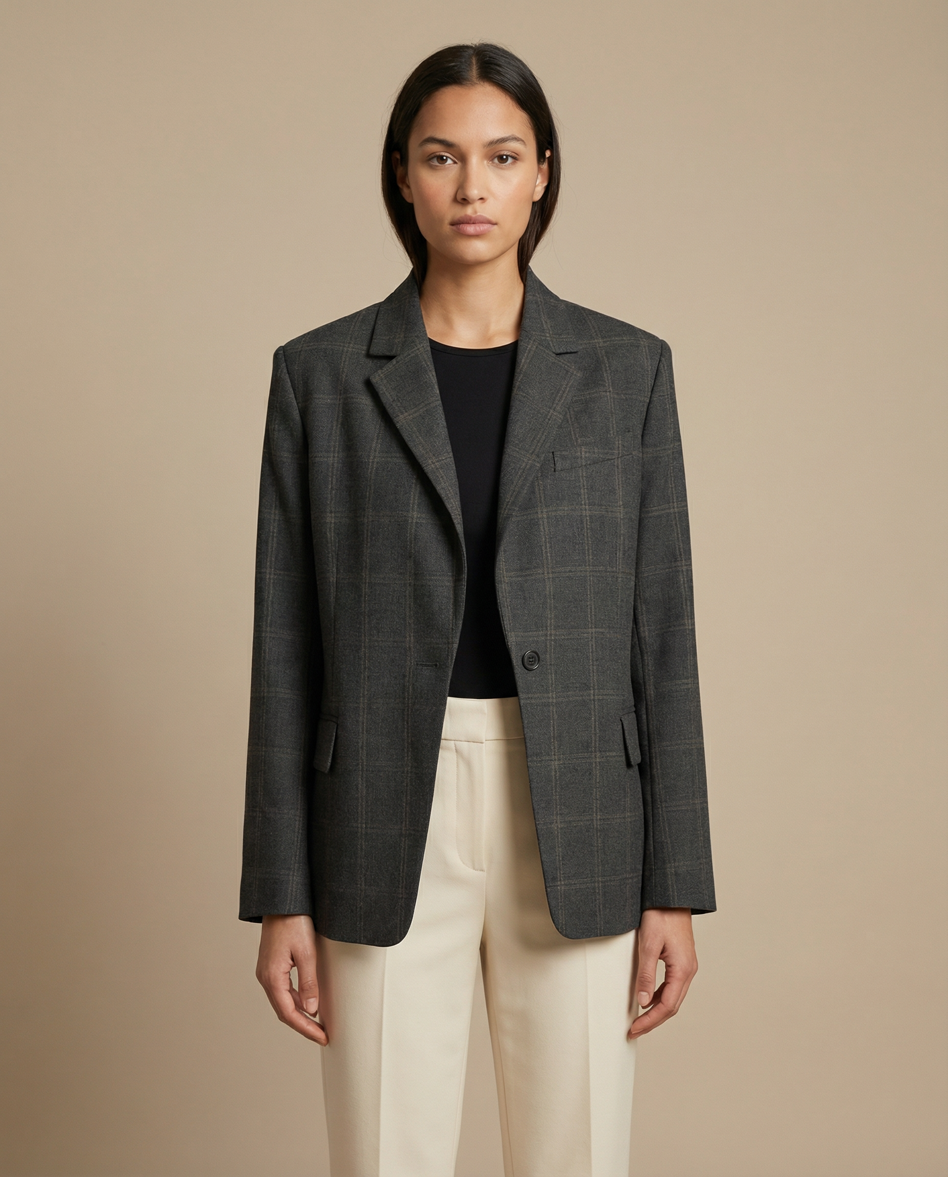 Sabina – Marynarka damska oversize w kratę