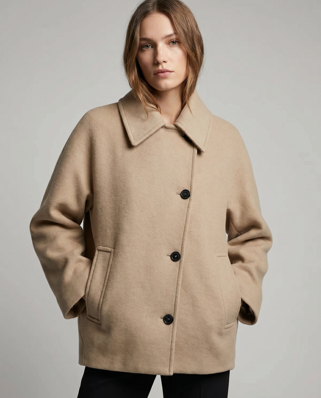 Isabel – Krótki płaszcz damski oversize