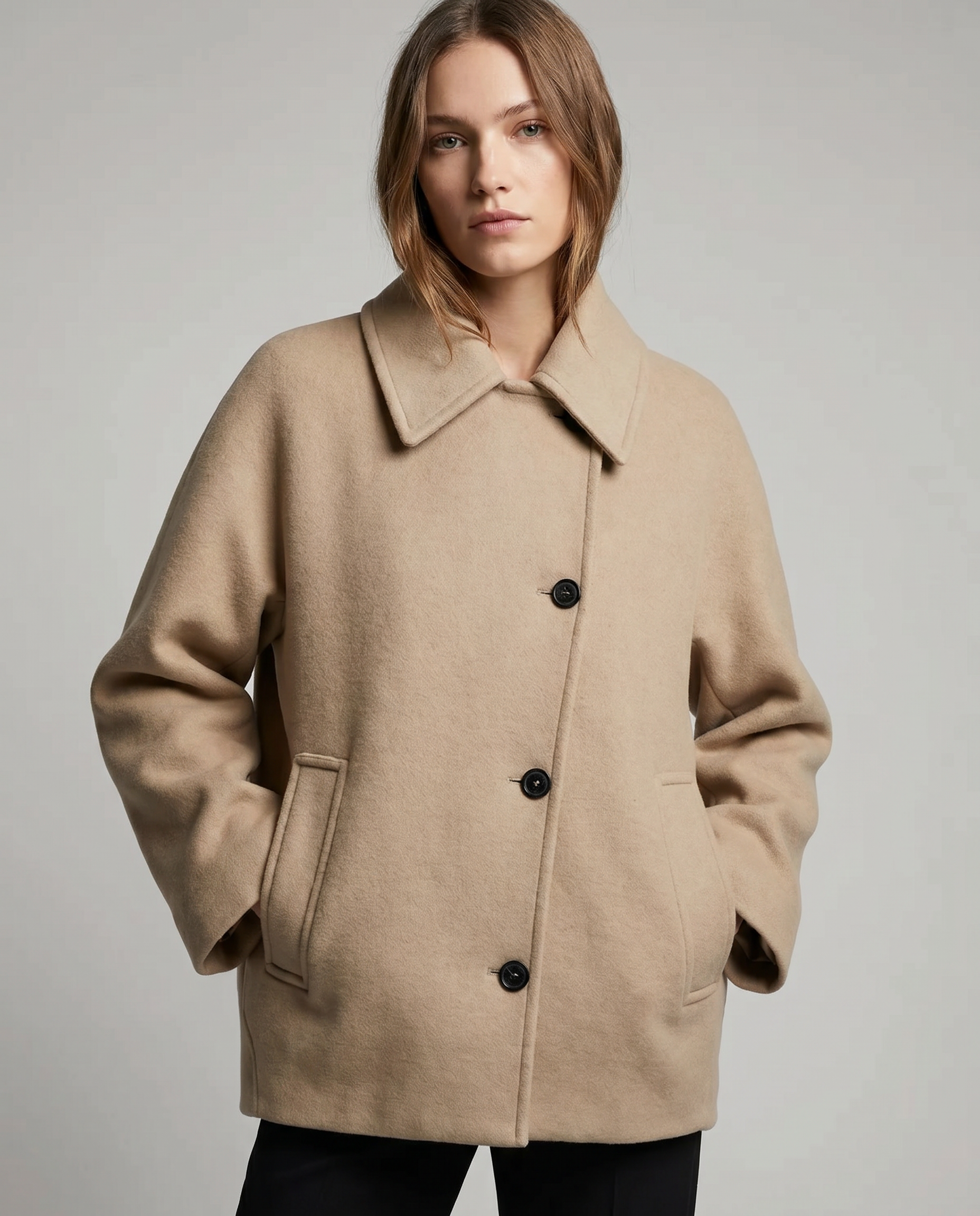 Isabel – Krótki płaszcz damski oversize