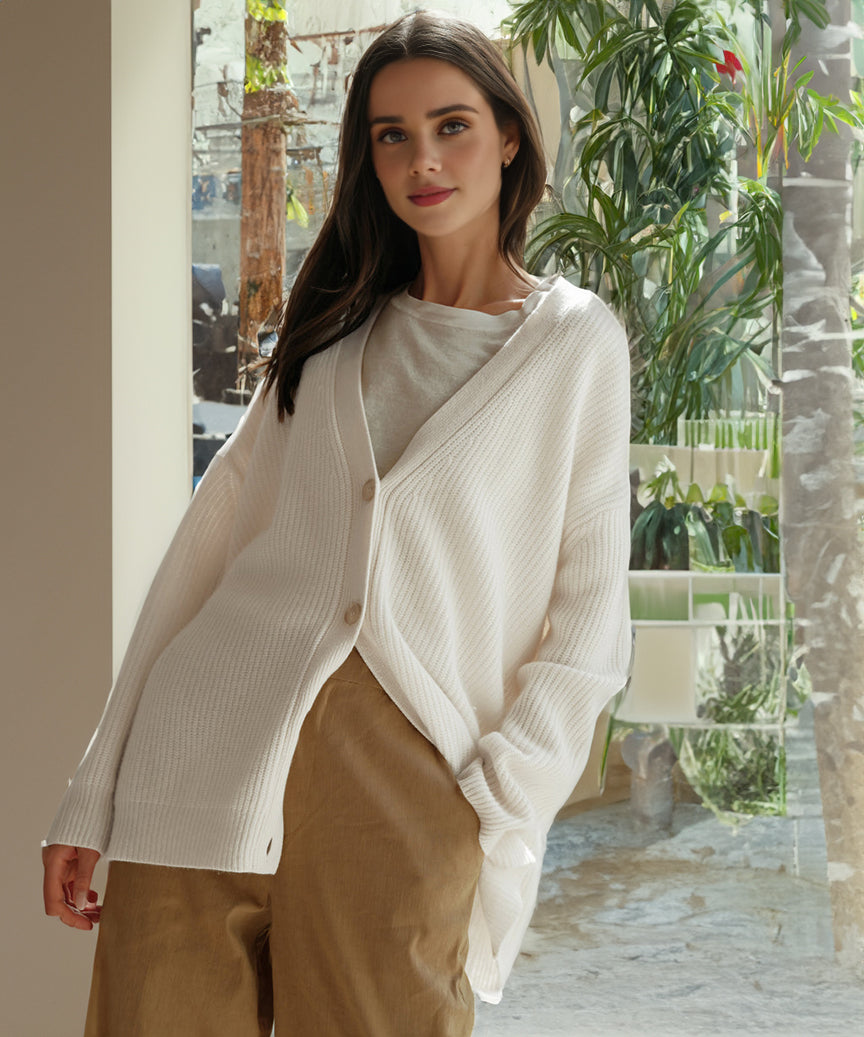 Johanna – Kardigan damski oversize z guzikami