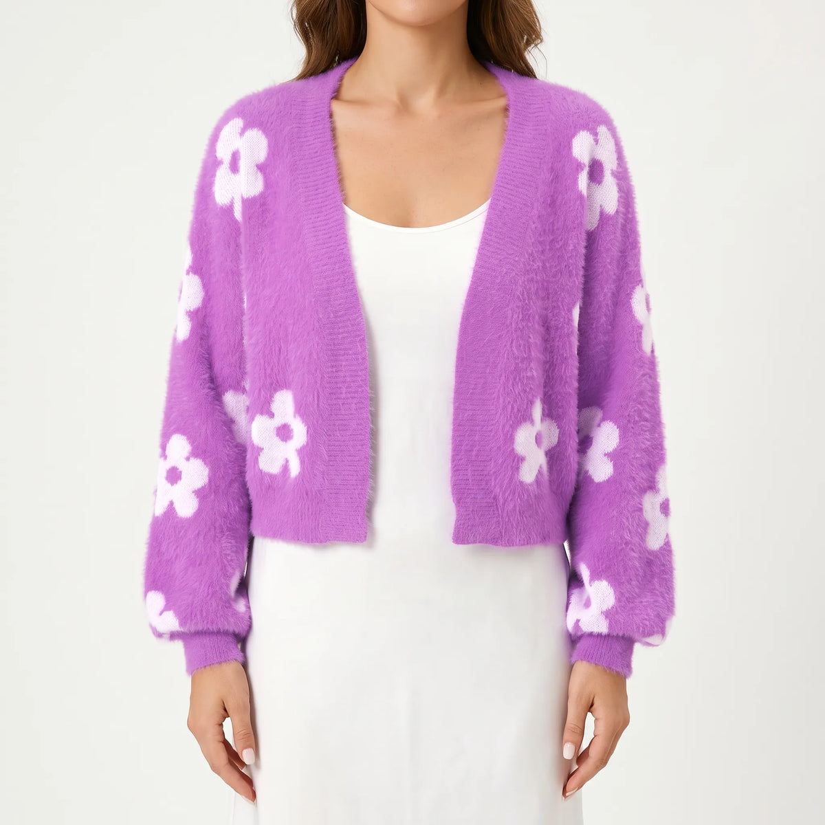 Krótki Różowy Sweter Kardigan - Codzienne Wyjścia