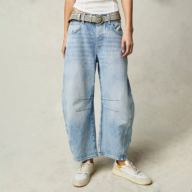 Nadia – Damskie jeansy z szeroką nogawką w stylu boho