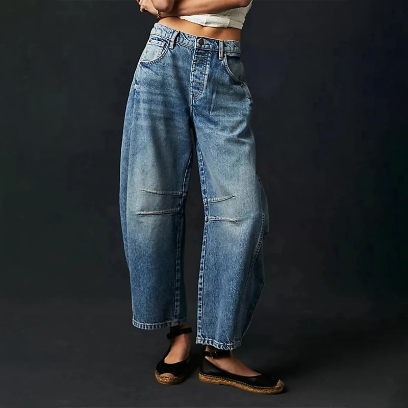 Nadia – Damskie jeansy z szeroką nogawką w stylu boho