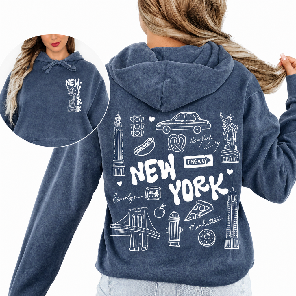 Nora – Bluza damska z nadrukiem inspirowanym Nowym Jorkiem