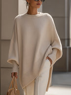 Lillian – Sweter damski oversize o drapowanej linii