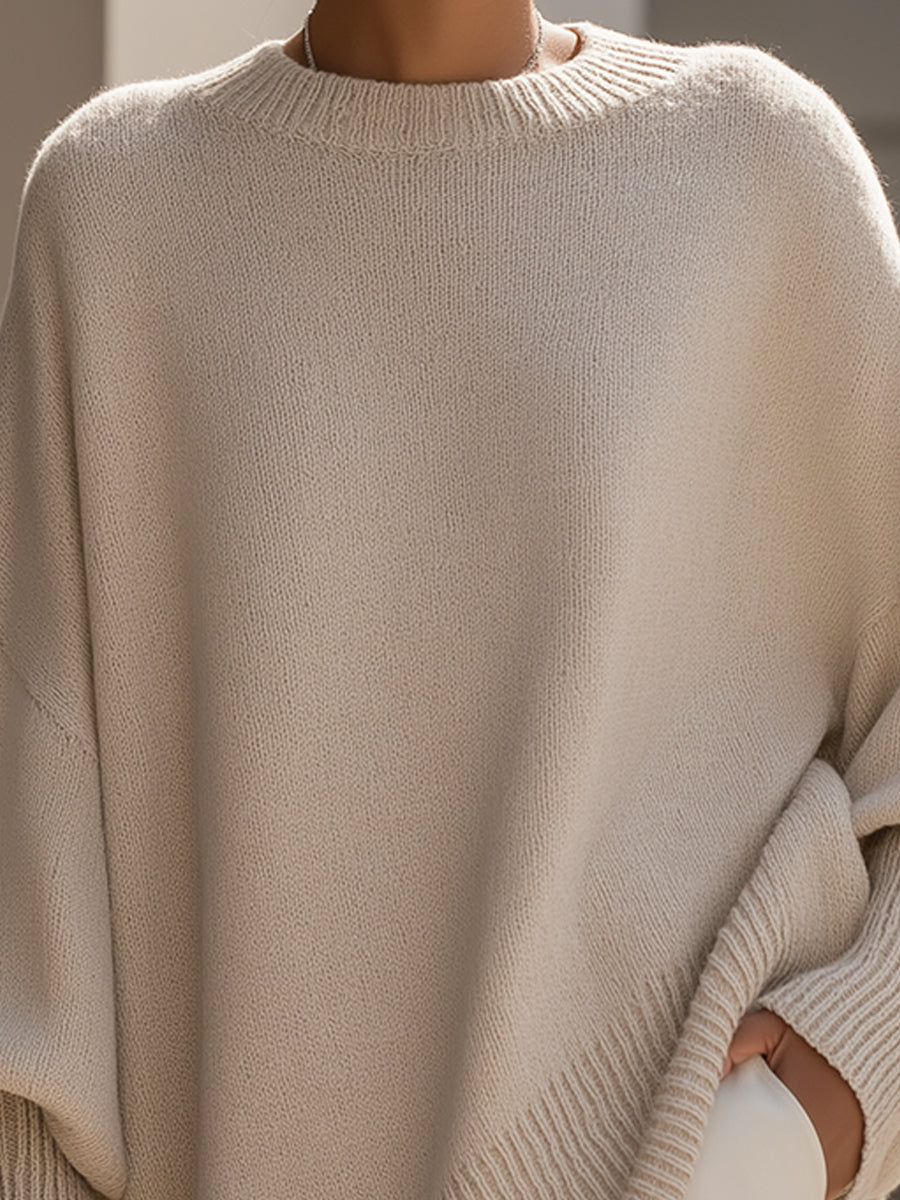 Lillian – Sweter damski oversize o drapowanej linii