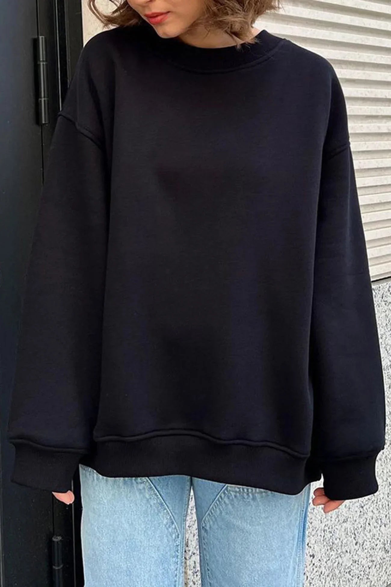 Lola – Bluza damska oversize z okrągłym dekoltem