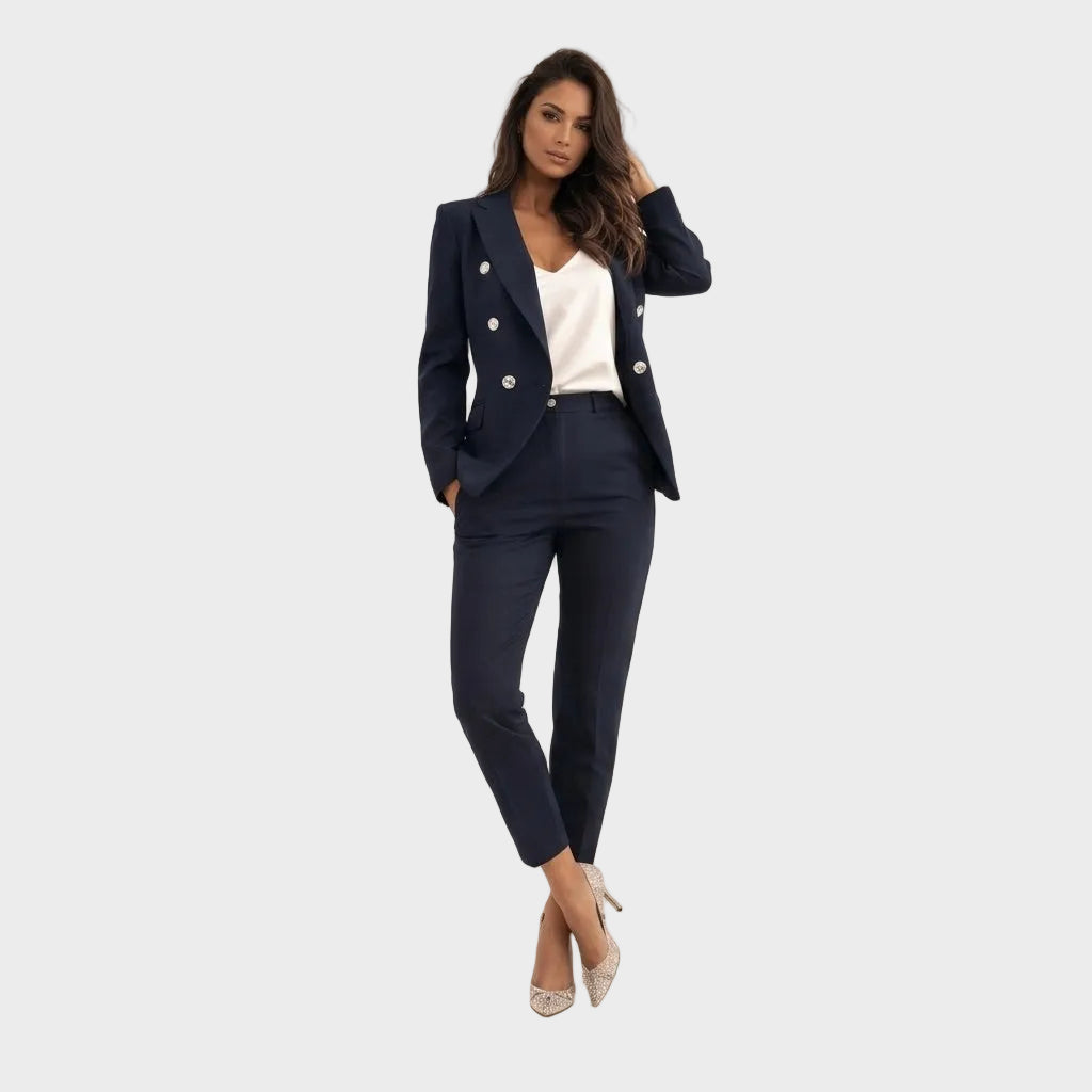 Marta Faye – Elegancki komplet garniturowy z klapami