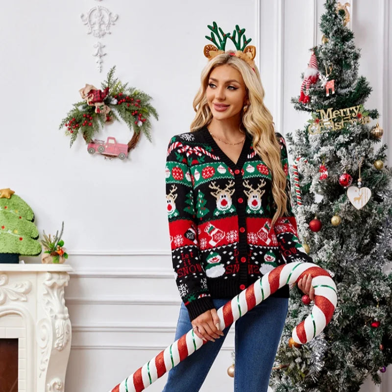 Maja – Kardigan damski ze świątecznym wzorem