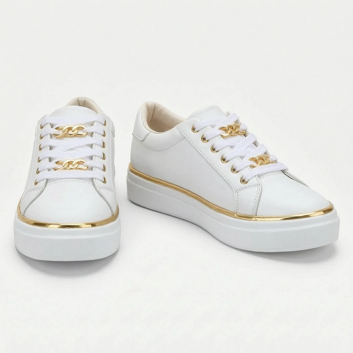 Niskie Sneakersy Na Platformie - Codzienne Spacery