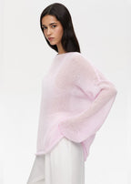 Erica – Ażurowy sweter damski w pastelowym odcieniu