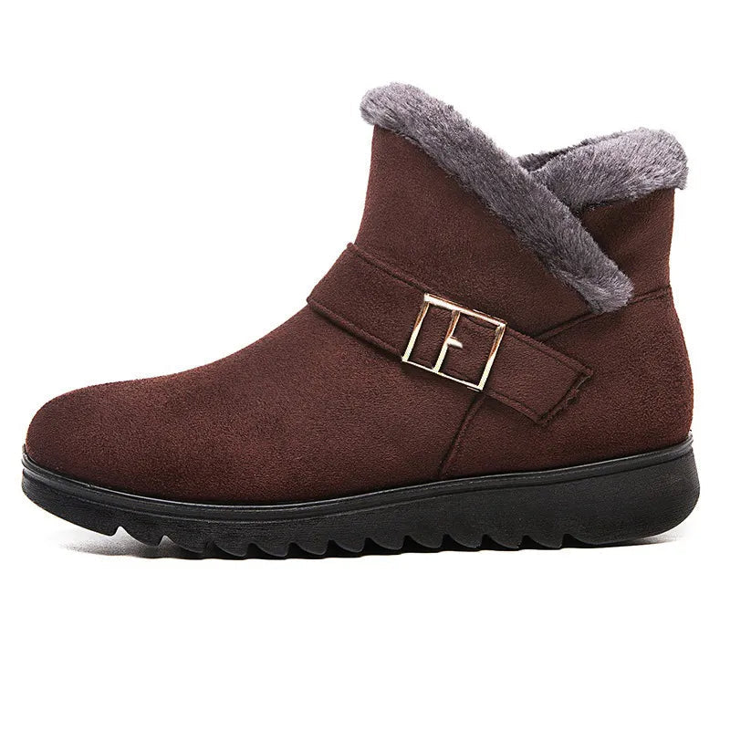 Monika | Buty Zimowe Damskie Zamszowe z Zamkiem