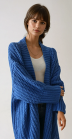 Erica – Kardigan damski oversize z rozcięciami