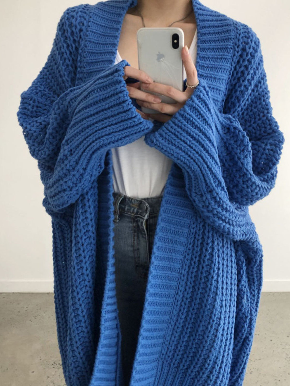 Erica – Kardigan damski oversize z rozcięciami
