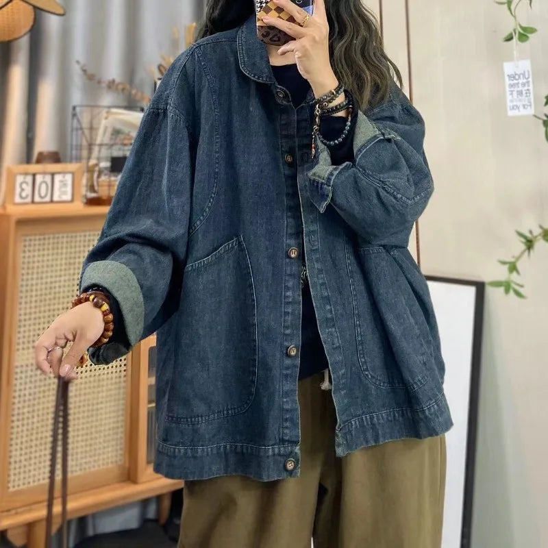 Tamara – Długa kurtka jeansowa oversize