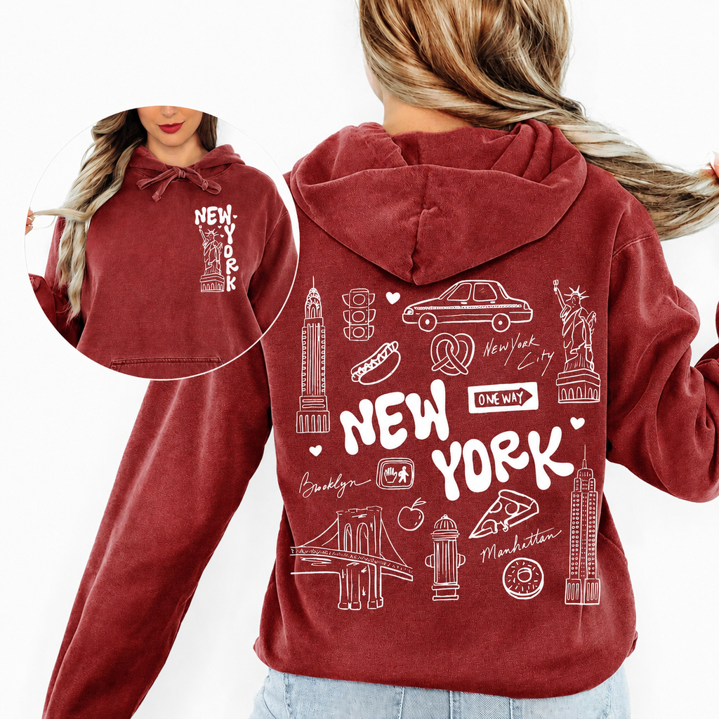Nora – Bluza damska z nadrukiem inspirowanym Nowym Jorkiem