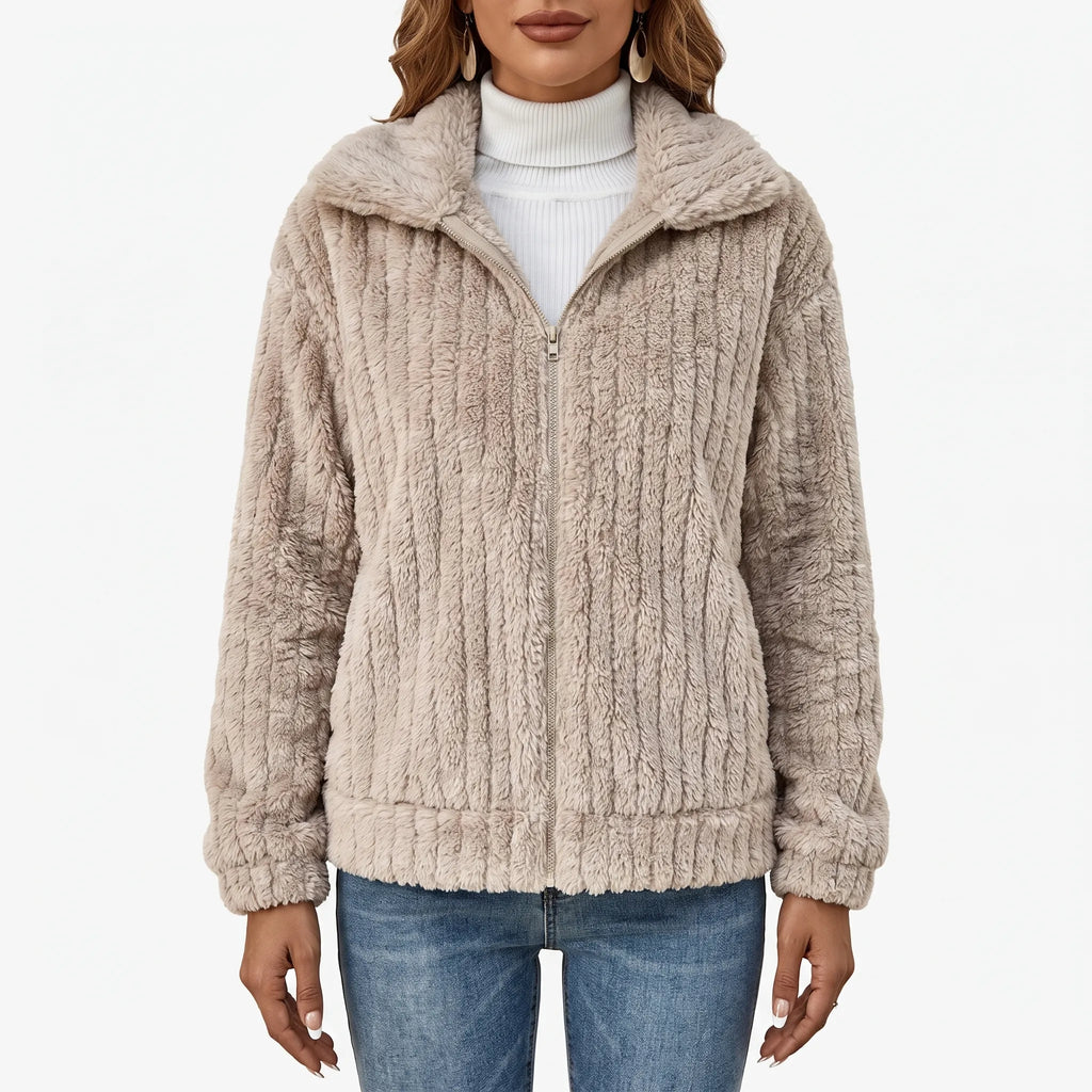 Puszysty Zapinany Sweter Kardigan - Codzienne Spacery
