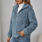Puszysty Zapinany Sweter Kardigan - Codzienne Spacery