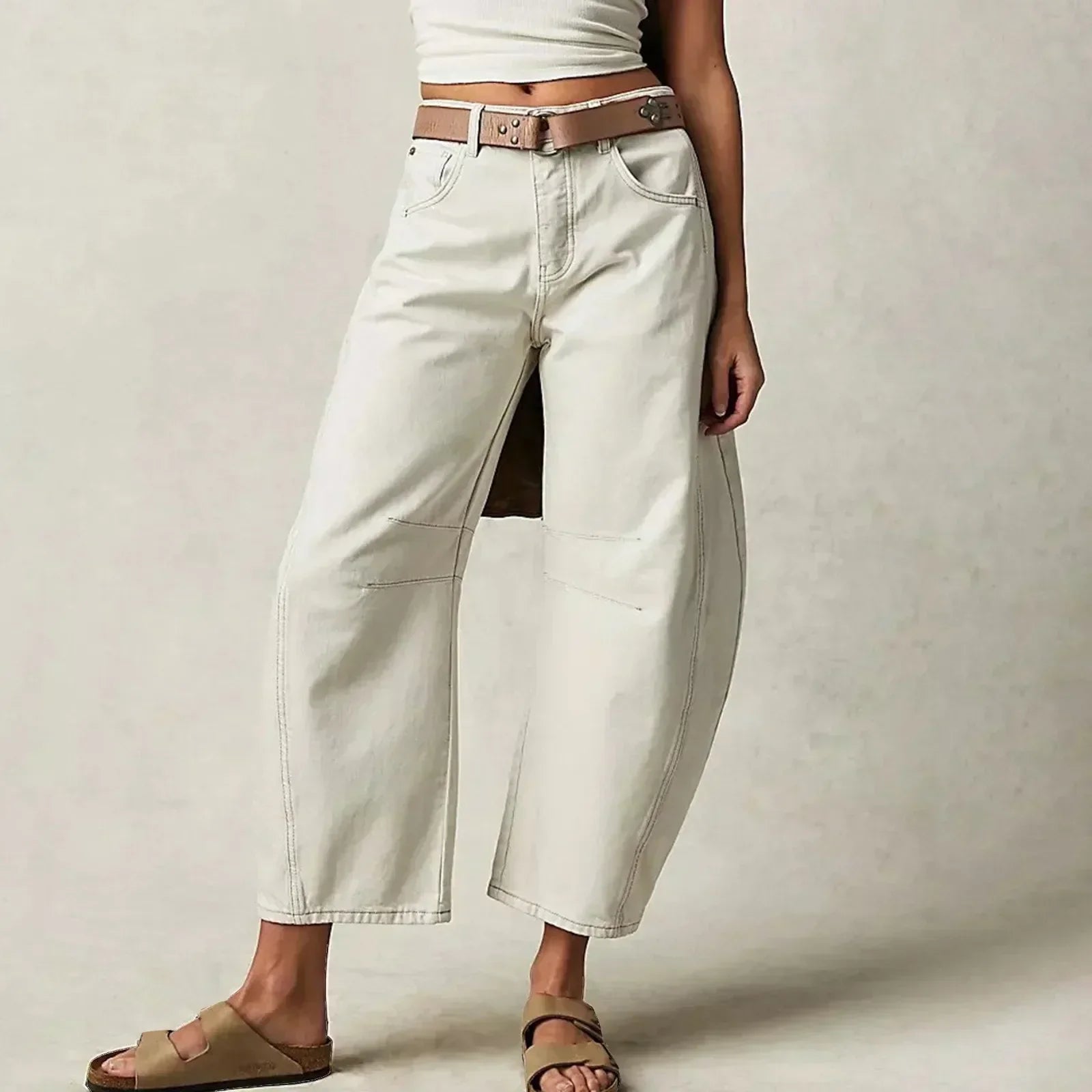 Nadia – Damskie jeansy z szeroką nogawką w stylu boho