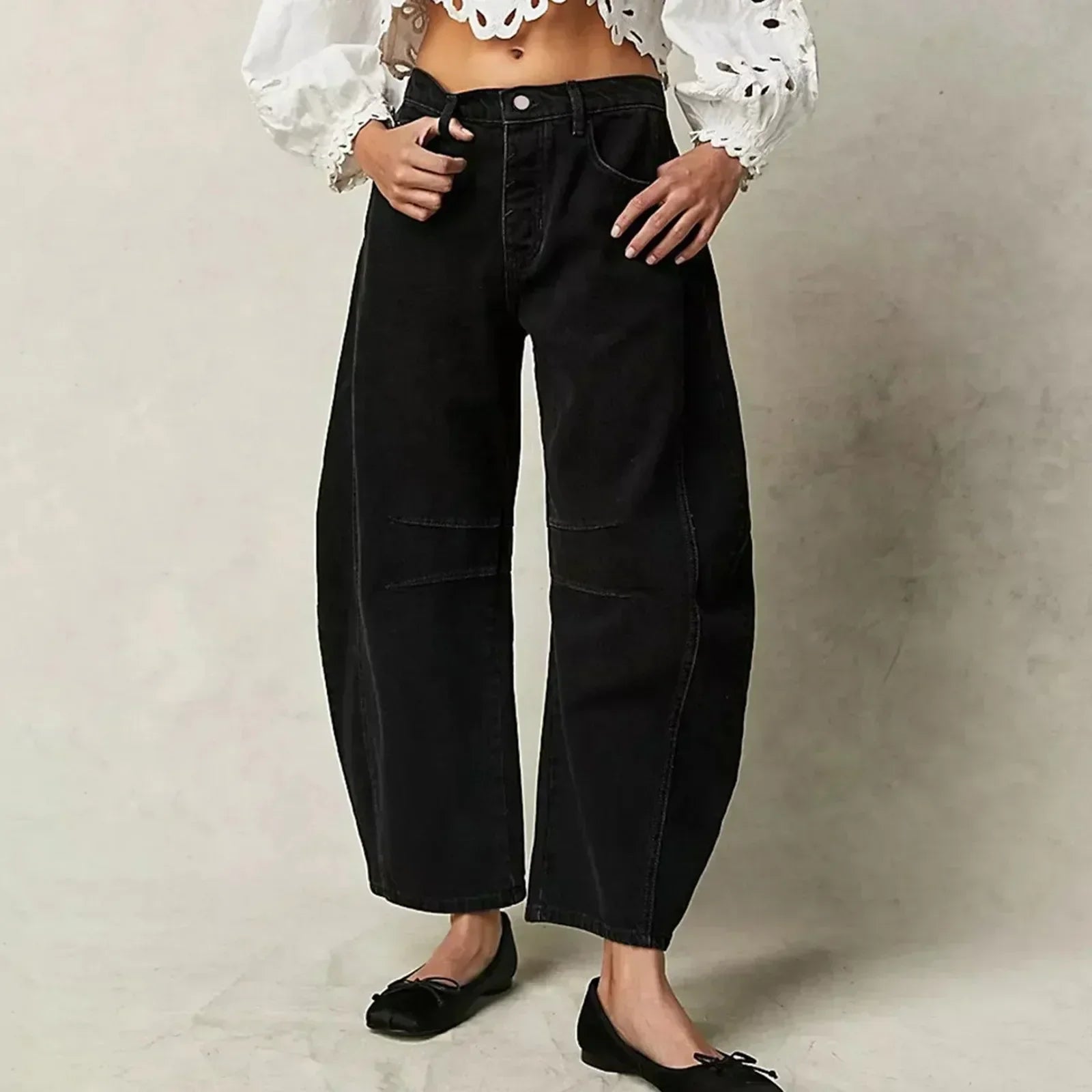 Nadia – Damskie jeansy z szeroką nogawką w stylu boho