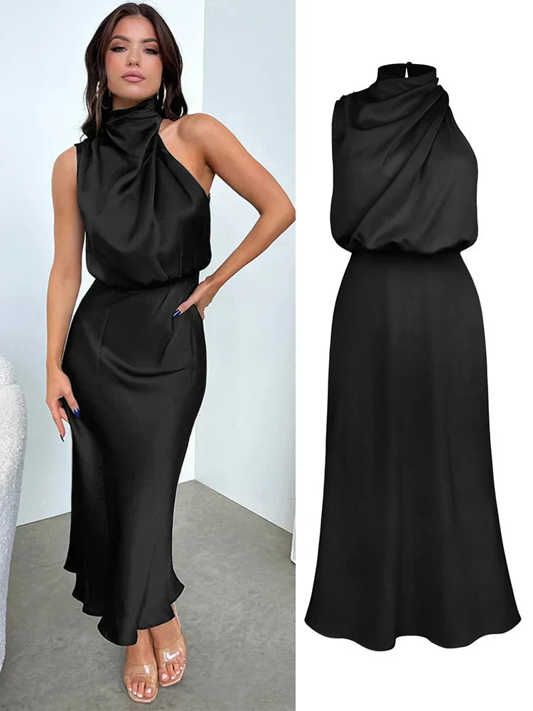 Amelana | Sukienka Damska Midi z Drapowaną Górą – Elegancka Odzież na Wydarzenia