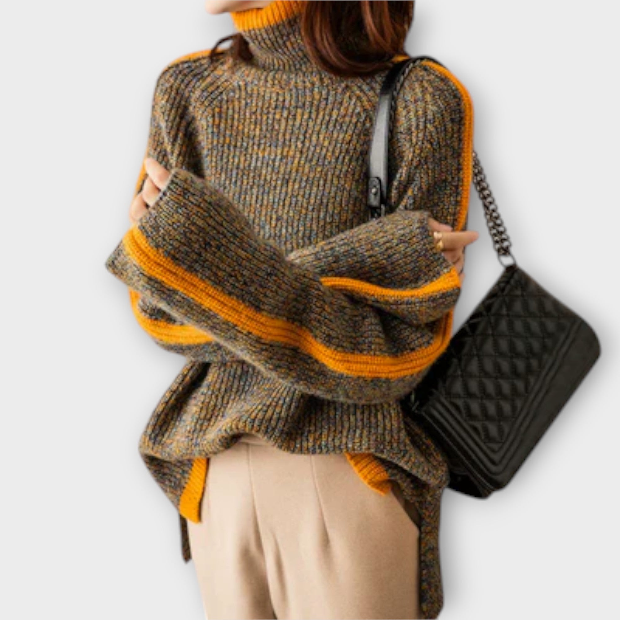 Beatrice – Sweter damski z golfem w stylu vintage