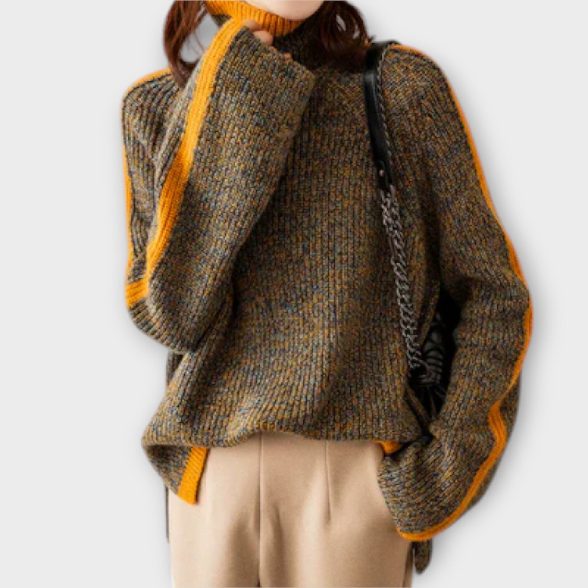 Beatrice – Sweter damski z golfem w stylu vintage