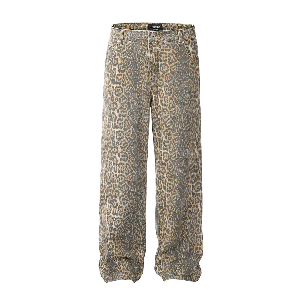 Lea – Jeansy damskie w leopardzi wzór
