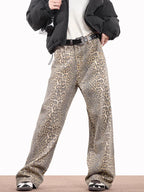 Lea – Jeansy damskie w leopardzi wzór
