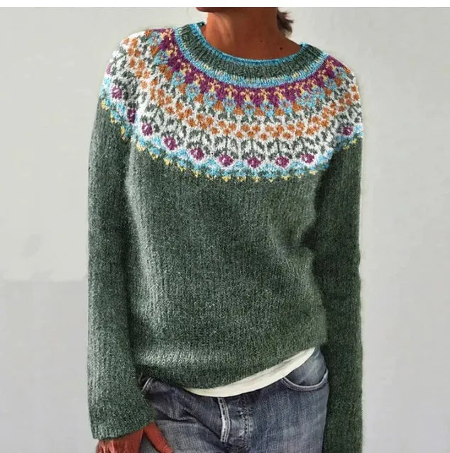 Silvia – Sweter damski retro w kolorowe paski