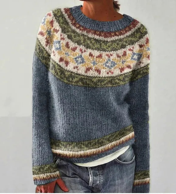 Silvia Rose – Sweter damski retro w kolorowe paski