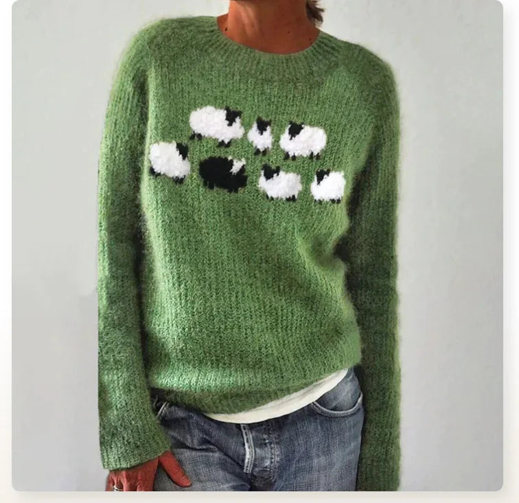 Silvia Rose – Sweter damski retro w kolorowe paski