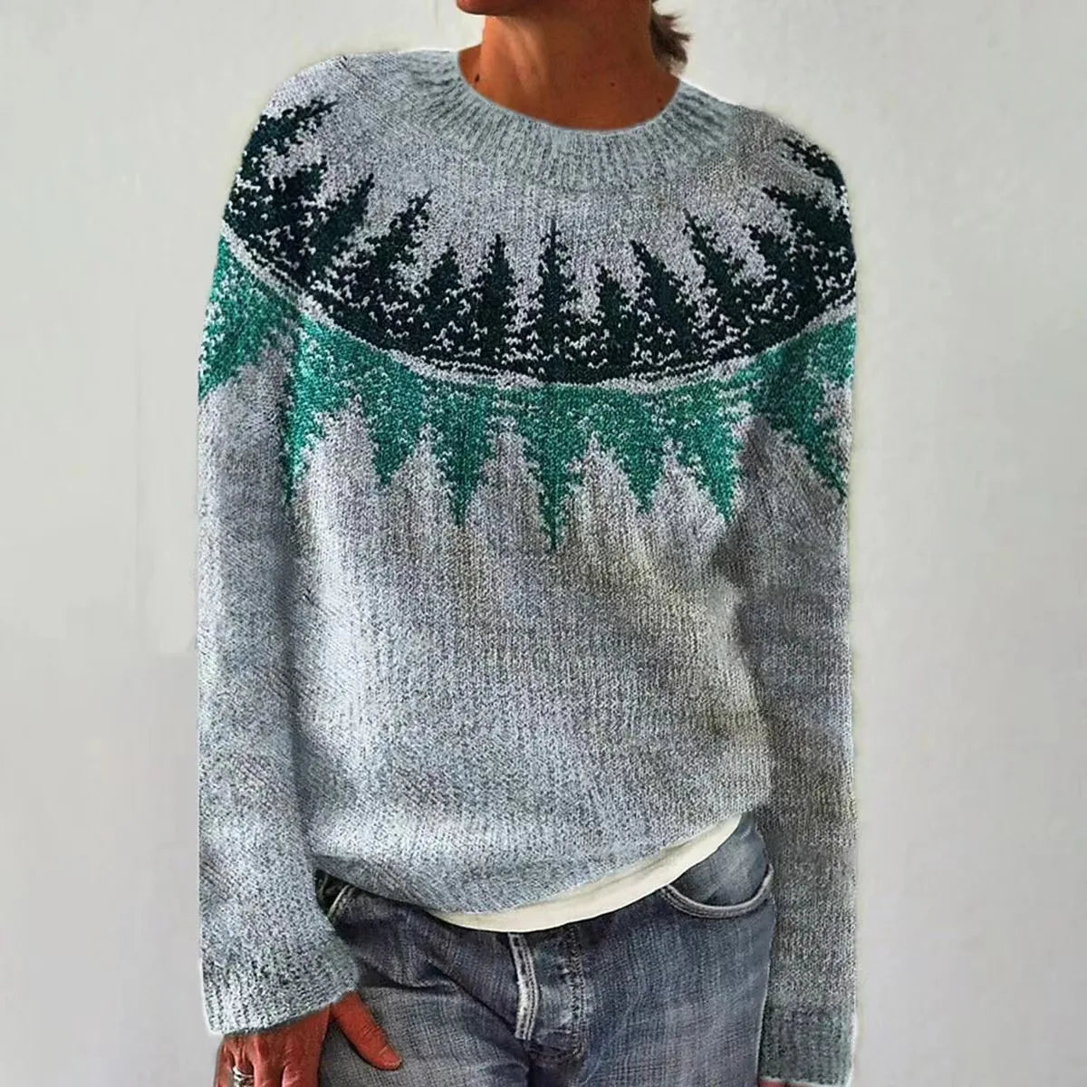 Silvia Rose – Sweter damski retro w kolorowe paski