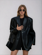 Sophia – Marynarka damska oversize o skórzanym wyglądzie