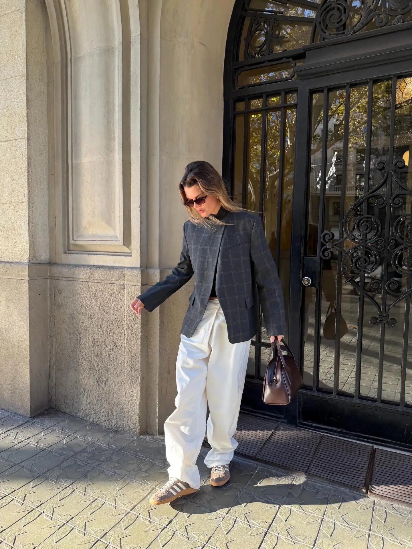 Sabina – Marynarka damska oversize w kratę