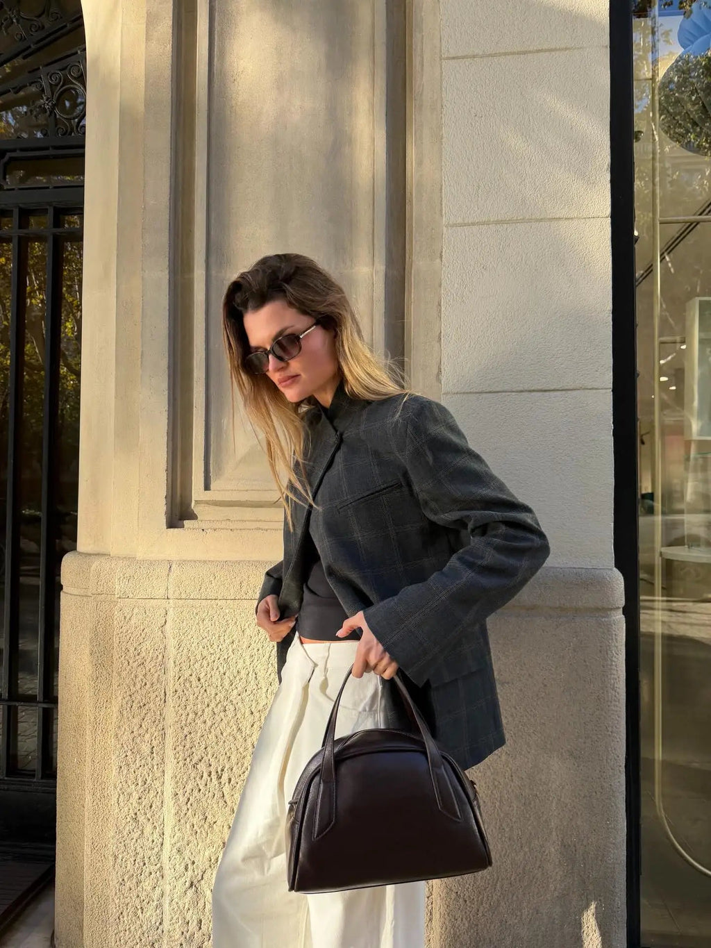 Sabina – Marynarka damska oversize w kratę