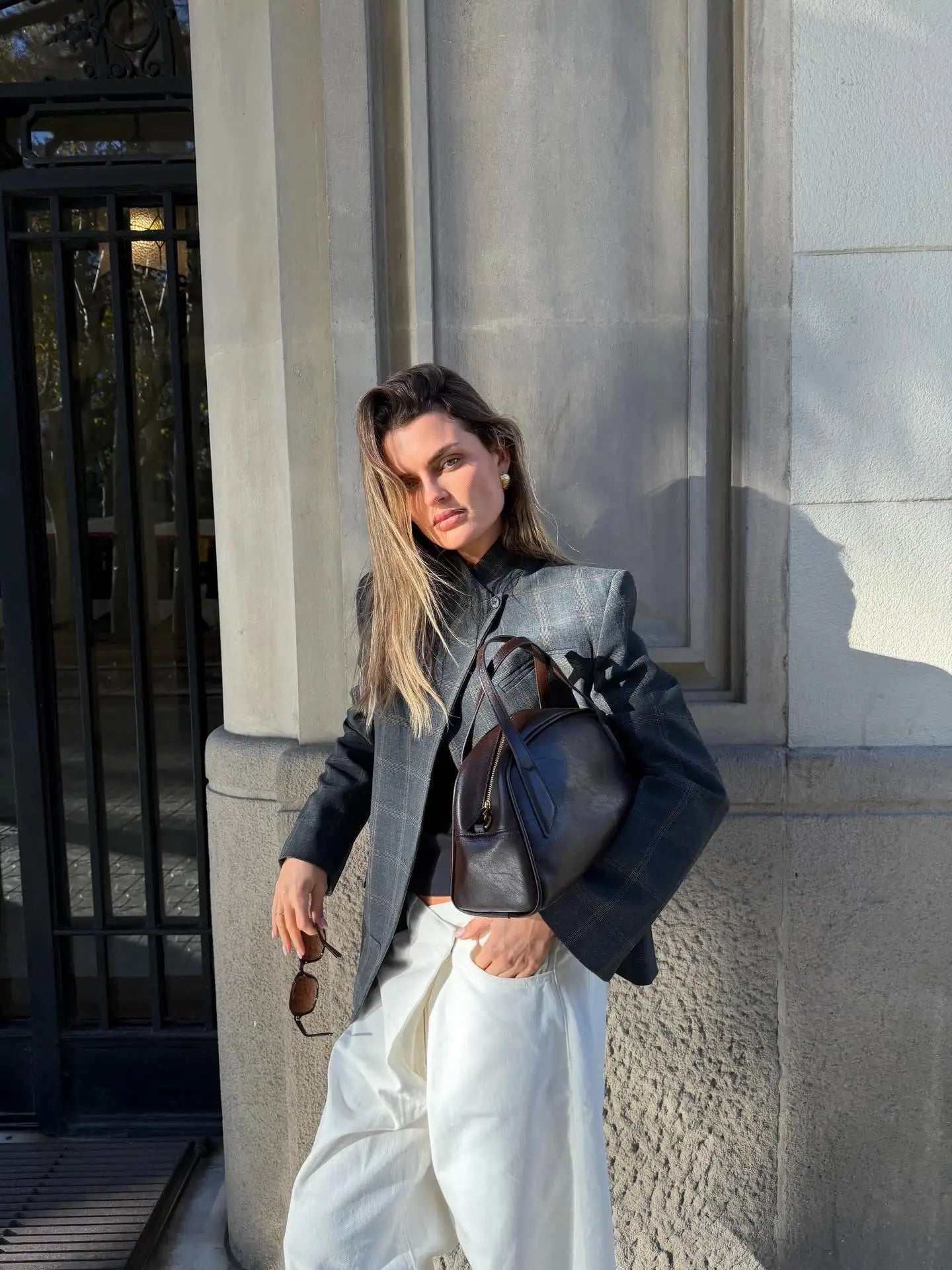 Sabina – Marynarka damska oversize w kratę