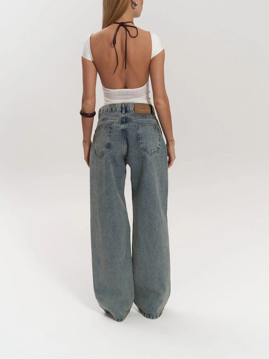 Daisy – Damskie jeansy z transparentnym detalem
