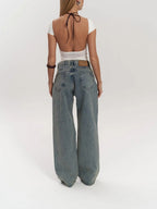 Daisy – Damskie jeansy z transparentnym detalem