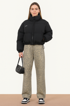 Lea – Jeansy damskie w leopardzi wzór