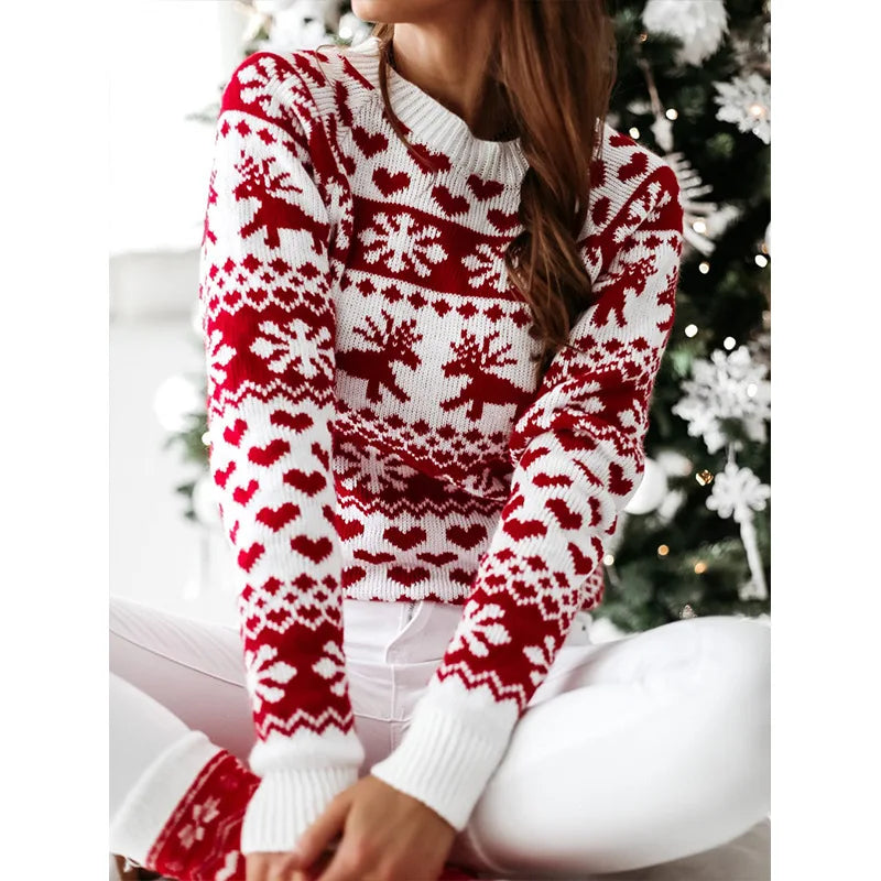 Lena – Sweter damski ze świątecznym wzorem Fair Isle