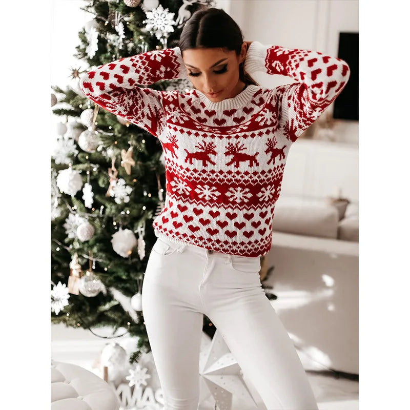 Lena – Sweter damski ze świątecznym wzorem Fair Isle