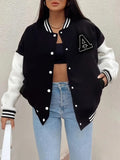 Nina – Kurtka varsity damska w czarno-białym wydaniu